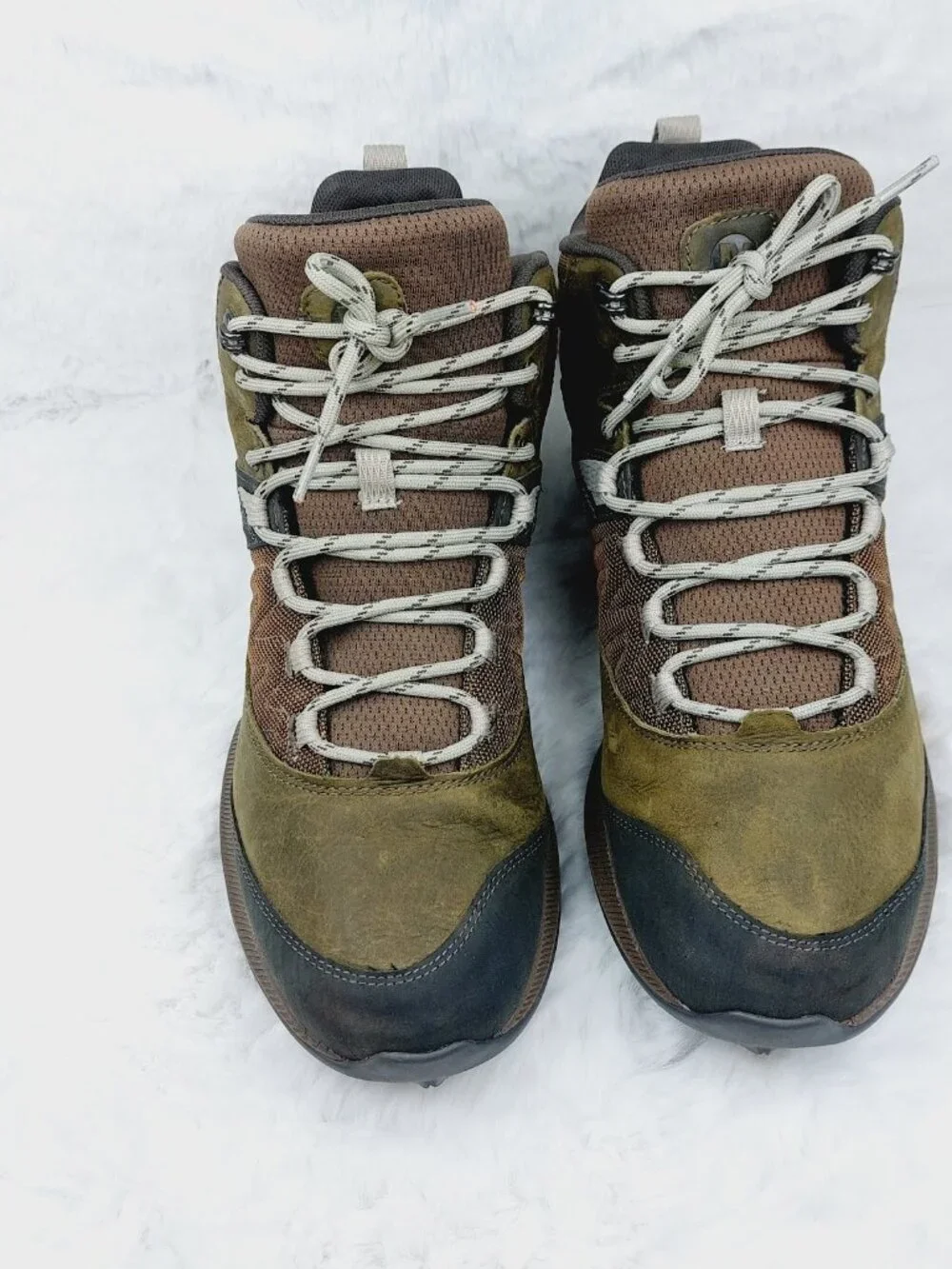 Merrell Men's Olive Brown Zion Leather Waterproof Trail Ankle Hiking Boots 12